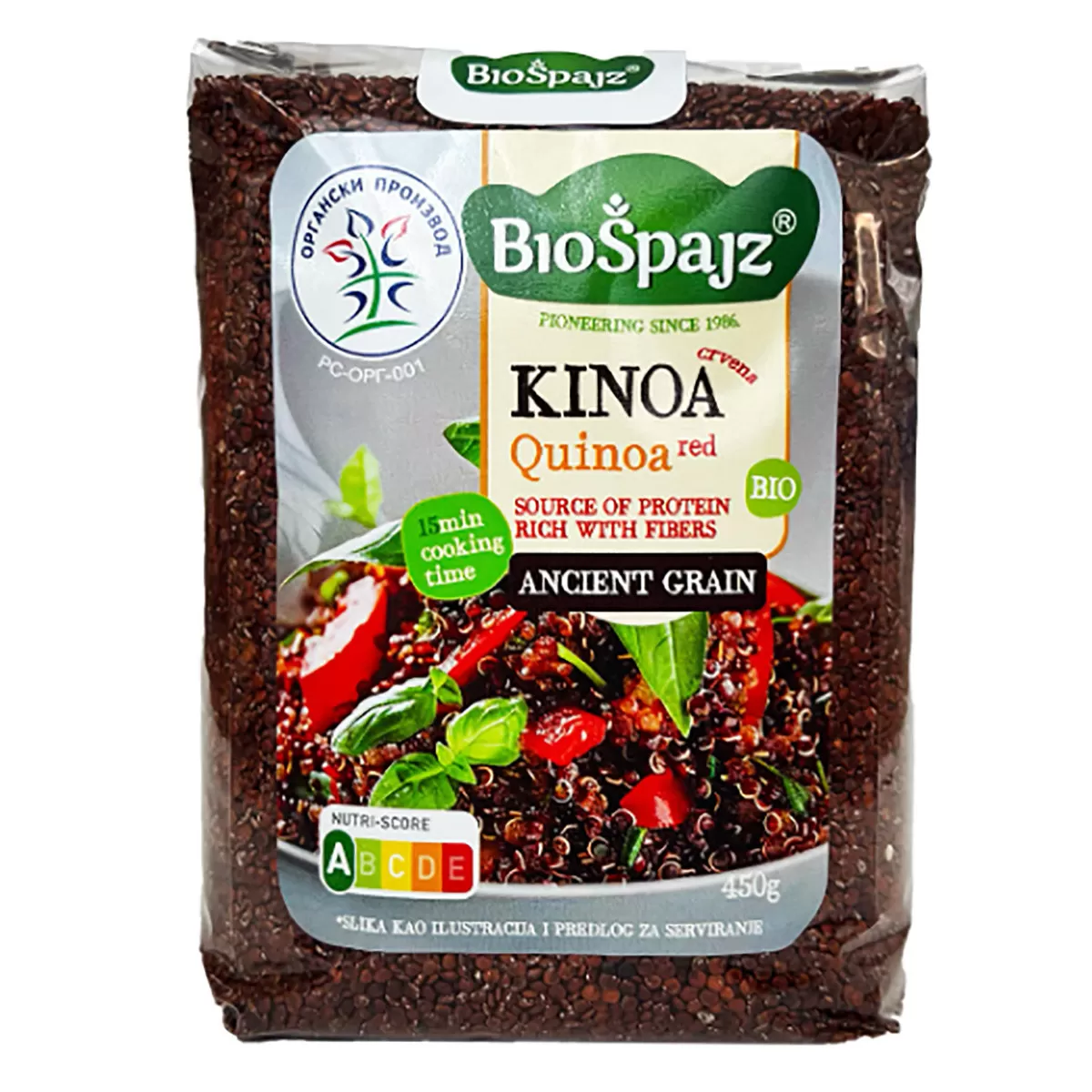 Organska crvena kinoa Biošpajz, 450g 